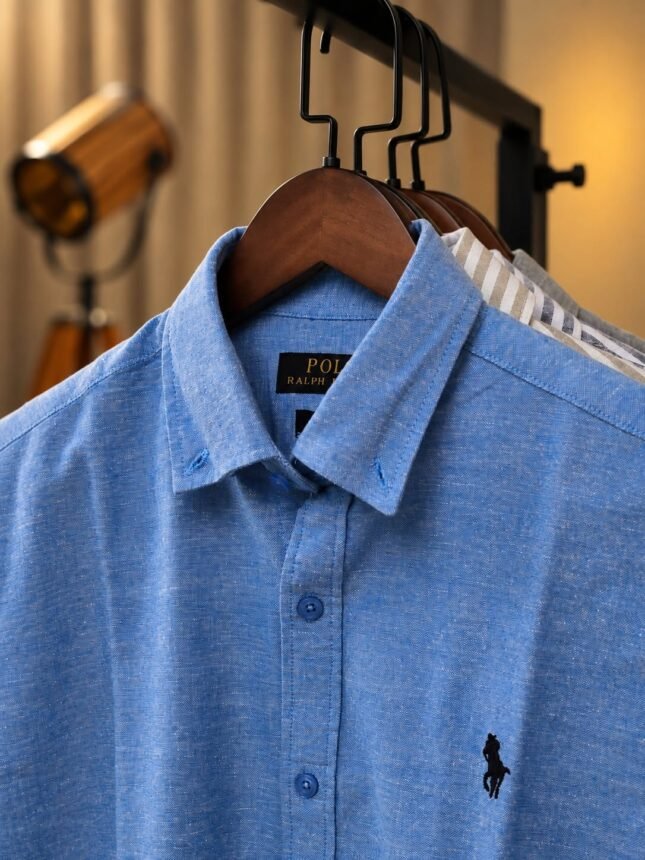 Premium Remi Cotton Shirt | Sky Blue